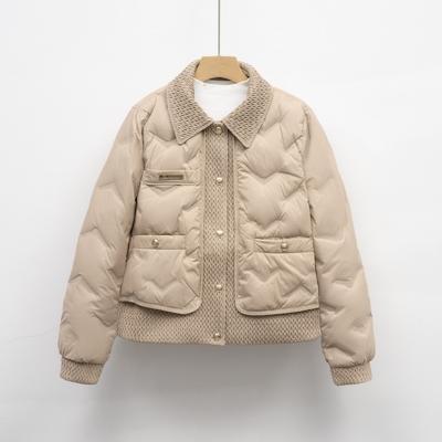 Xiaoxiangfeng Down Jacket Women's Short New Autumn Down Light Embossed Lapel Jacket