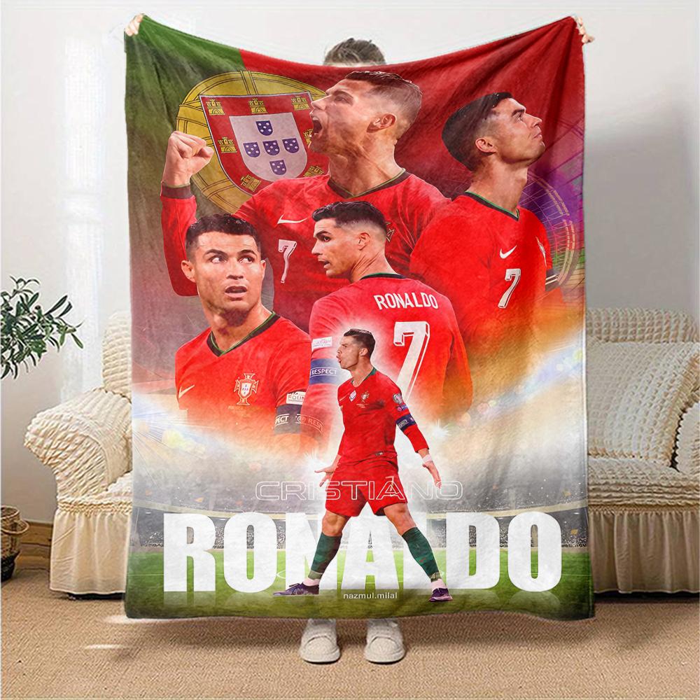 1pc Soccer 7 (4) Blanket, Gift, for Men and Women, Soft Blanket, Good for Sofa Bed Couch Travel, Lightweight Flannel Blanket