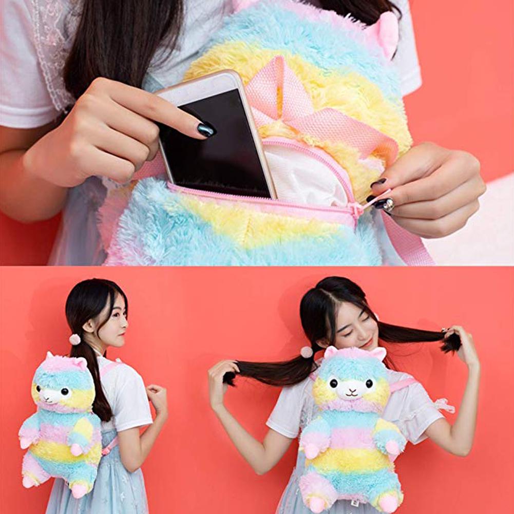 rainbow alpaca backpack