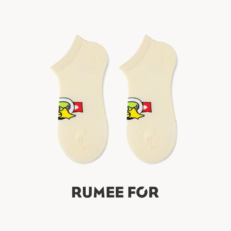 5 Pairs of Female Spring and Autumn Thin Shallow Mouth Low Top Sweat Breathable Cotton Boat Socks