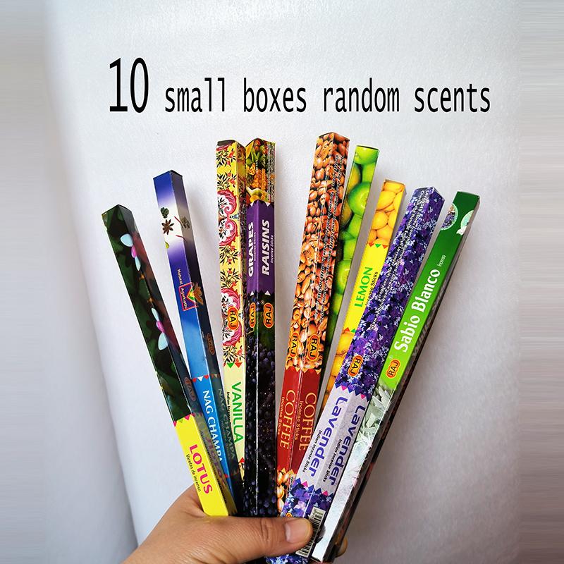 

10/25small boxes/lot Natrual Handmade Indian Incense Sticks Mixed Scents for Home White Sage Lavender Joss Stick Incenses 10 small boxes