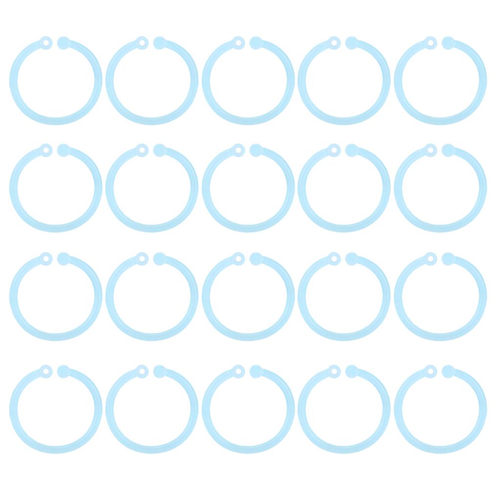 20pcs Plastic Rings Transparent Flexible Loose Leaf Book  Rings for School Home Office Cards D