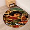 Custom Name Amélie Printed Round Rug Carpet Chair Rug Area Rug Entryway Doormats,for Office Chair Living Room Bedroom Kitchen Room.