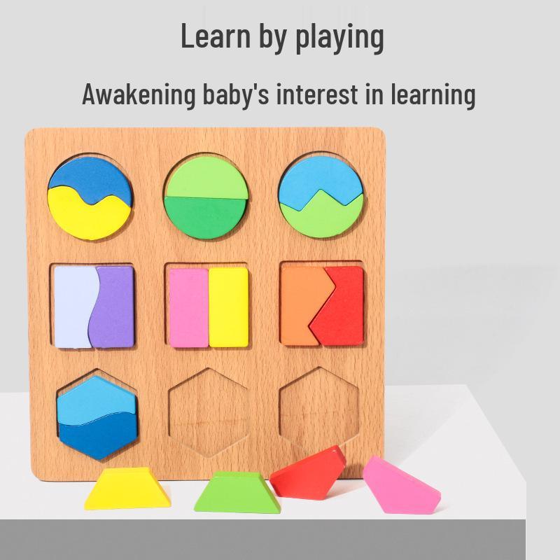 Montessori Wooden Geometric Shapes Sorting Puzzle for Early Education