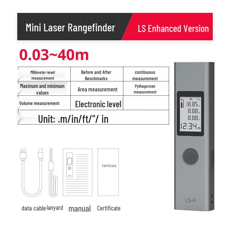

Duke High-Precision Rechargeable Laser Distance Meter CN plug (adapter included)