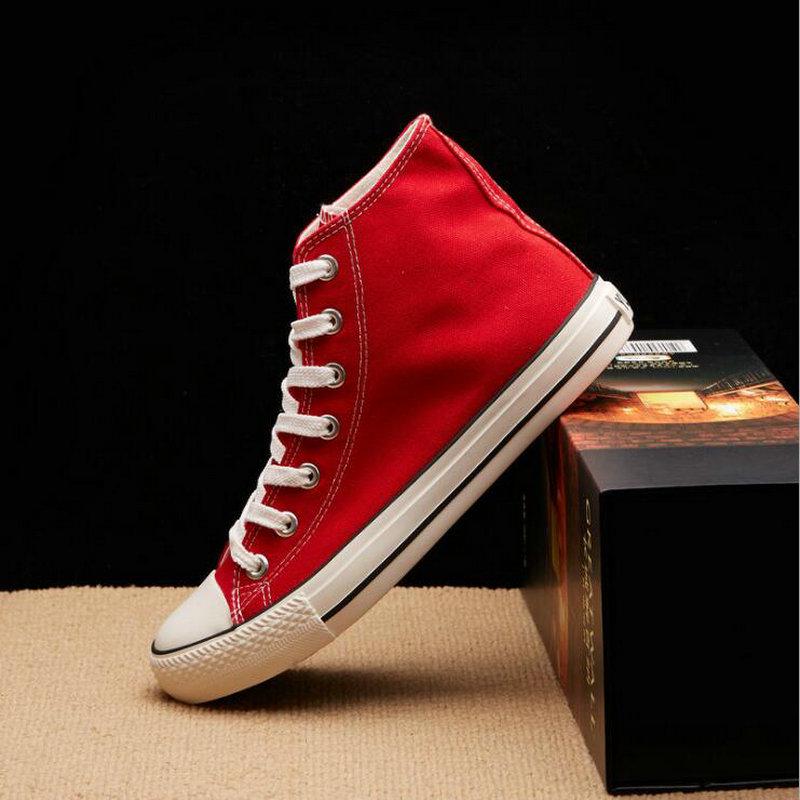Fashion Men Flats Shoes All Black White Red Casual Shoes Mens Canvas