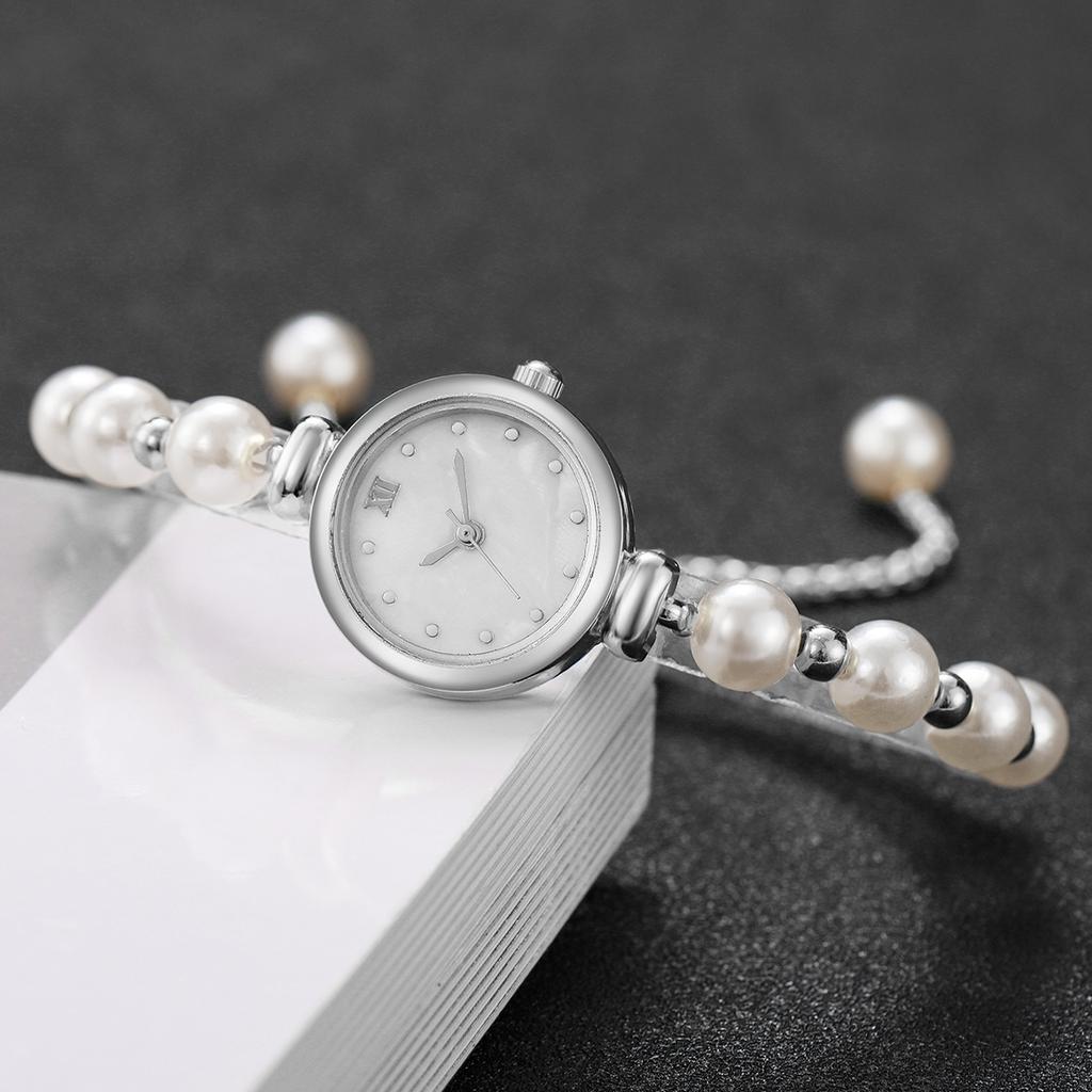 Ceas de Mână Quartz Damă Fashion Mic Cadran Roma Elegant Brățară cu Perle Ceas de Mână Pentru Doamne Reloj Mujer