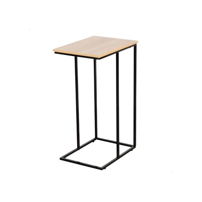 Table d'appoint en forme de C - AKTIVE - 40x30x66 cm - Bois et acier - 6 kg max - Système de mise à niveau