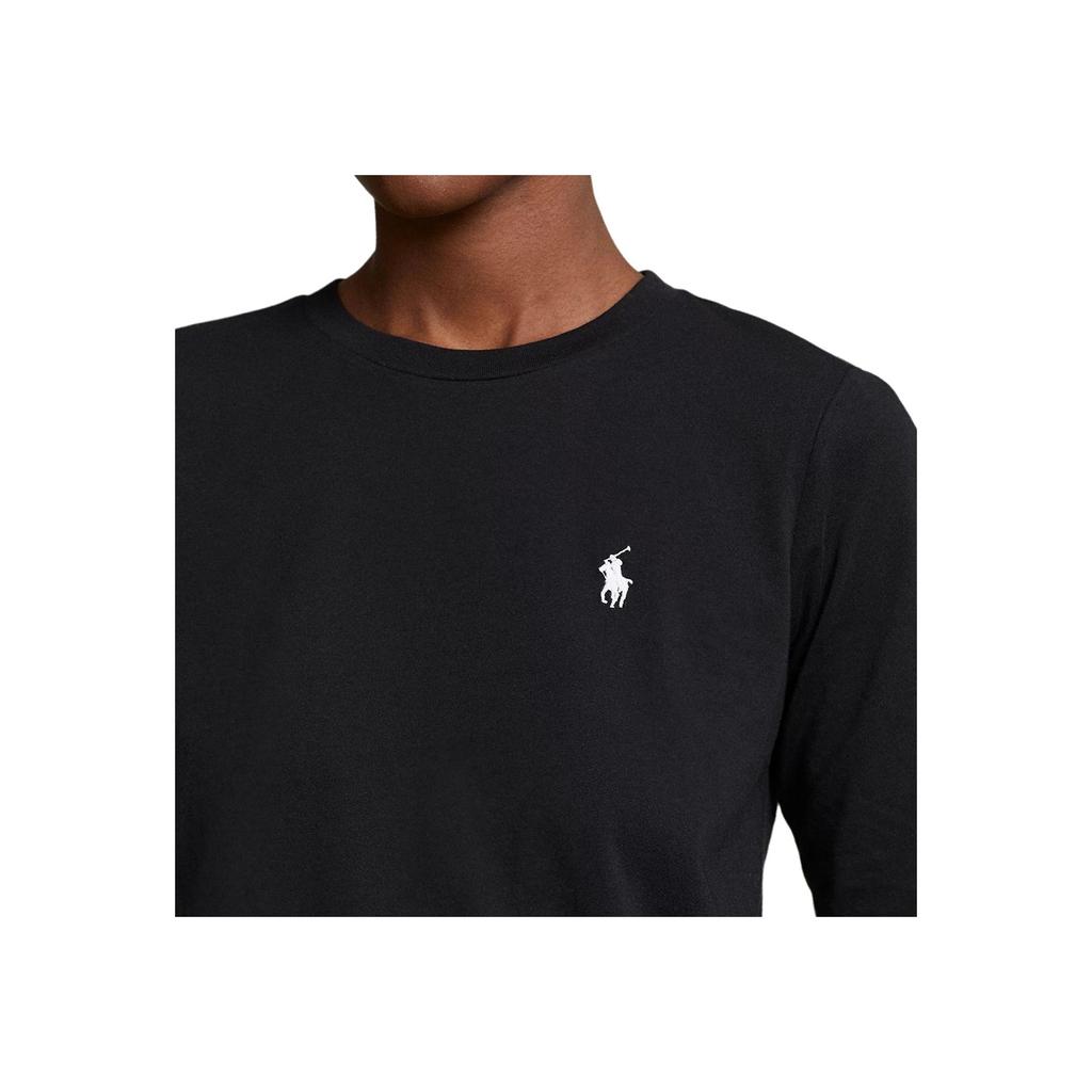 Polo Ralph Lauren Maglietta a Maniche Lunghe Girocollo Casual Larga Monocolore Donna top Nero 211898699-003