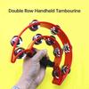 Handheld Tambourine Double Row Handbell Ergonomic Handle Grip Tambourine for KTV Party