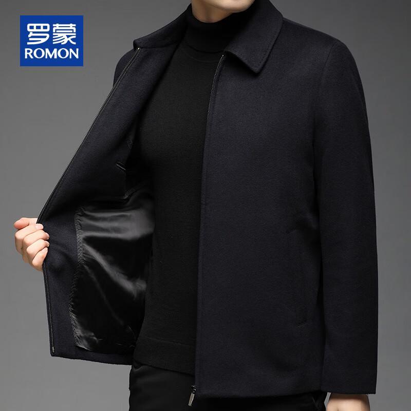 ROMON Men's 100% Cashmere Double-Sided Wool Coat