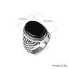 Men's Trend High Quality 316LStainless Steel Onyx Stripe Rings Classic Vintage Fashion  Eco-Friendly Material