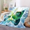 1pc Green Lantern Blanket Lightweight Flannel Throw For Sofa, Bed, Travel, Livingroom, Office, Couch, Chair, And Bed