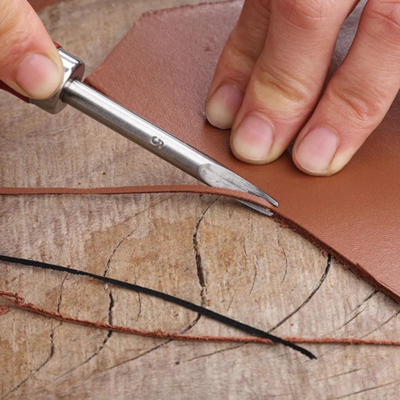 1PCS Leather Edge Beveler Skiving Knife Wood Handle Leather Craft Cutting Tool For DIY Handmade Leather Working Professional