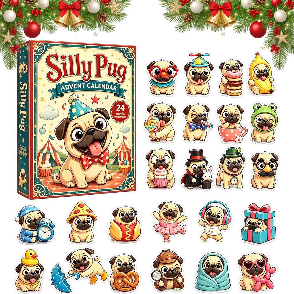 2026 Animal Christmas Advent Calendar, 24-Day Holiday Blind Box Countdown Gift Set for Kids, Collectible Animal Figures Xmas Party Favor