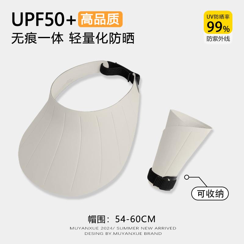 

Бесследная интегрированная шляпа от солнца женская 2025 новая летняя защита от ультрафиолета шляпа от солнца уличный козырек шляпа от солнца с открытым верхом adjustable [hat circumference 54-60cm]