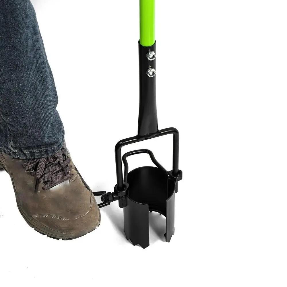 Nástroj na výsadbu cibulí z uhlíkové oceli Dlouhá rukojeť Tvar T Zahradní kopáč děr Nožní pedál Robustní nástroj na přesazování Trávník Zahradničení