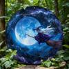 Metall Wandkunst Hexe Dekor Rundes Blechschild 2D Flacher Stil Heimbar Café