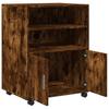 Rolling Cabinet Smoked Oak 60 X 48 X 81 Cm Particleboard