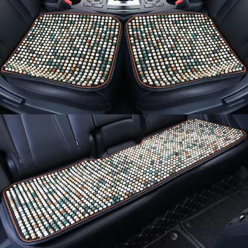 Breathable Bodhi Seed Car Seat Cushion - Universal 3-Piece Set for All Seasons and Office Use