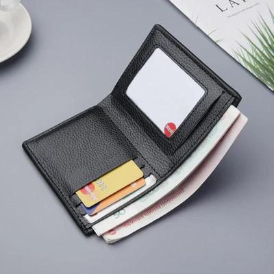 Nová měkká pánská peněženka jednobarevná PU kůže mini peněženka na mince držák na karty řidičského průkazu