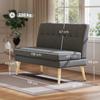 2-Seater Sofa, Tufted Backrest, Wooden Legs, Thick Padding, Linen Look, for Small Spaces, Grey
