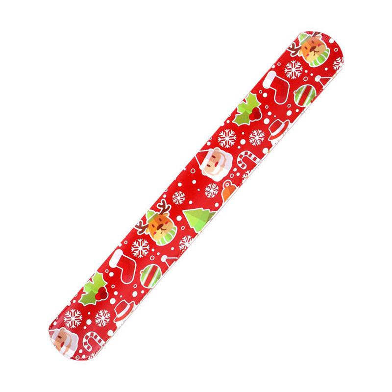 [HS]1PC Christmas Snowman Elk Slap Bracelets Kids Wristband Toys for Christmas Party Decoration Children Favor Gifts