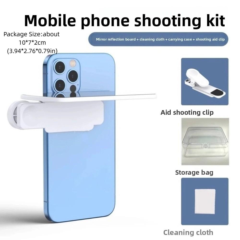 Adjustable Smartphone Camera Mirror with Cleaning Cloth Mirror Effect Lens Photography Use
