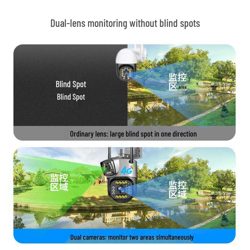 V380 Dual Screen 4G Wireless Outdoor Dual-Lens Smart Camera
