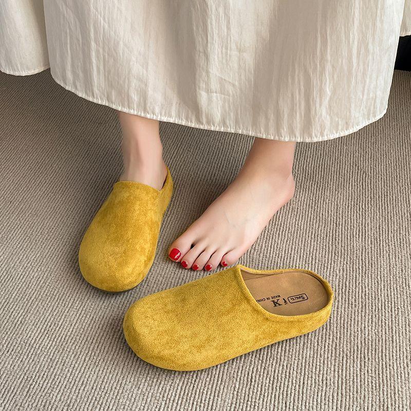 

2025 new outer wear thick-soled Boken pedal bag head lazy slippers women s shoes ultra-soft-soled dopamine Japanese dormitory 36