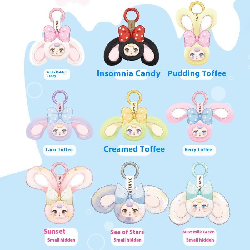 Niedliches Mm Milchbonbon Hase Serie zweite Generation Blindbox Plüschpuppe Schlüsselanhänger Rucksackanhänger Überraschungsgeschenk