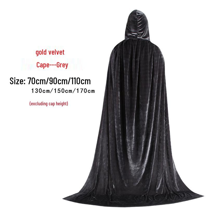 Witch & Wizard Gold Velvet Cape for Children & Adults - Halloween Costume Cloak