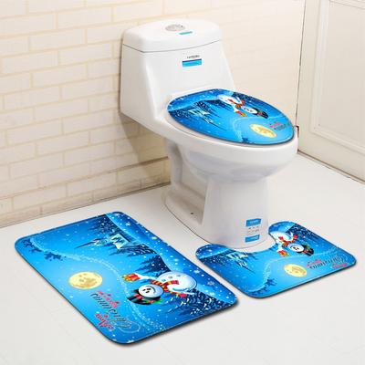 Vánoční koupelnová předložka na podlahu WC třídílná sada