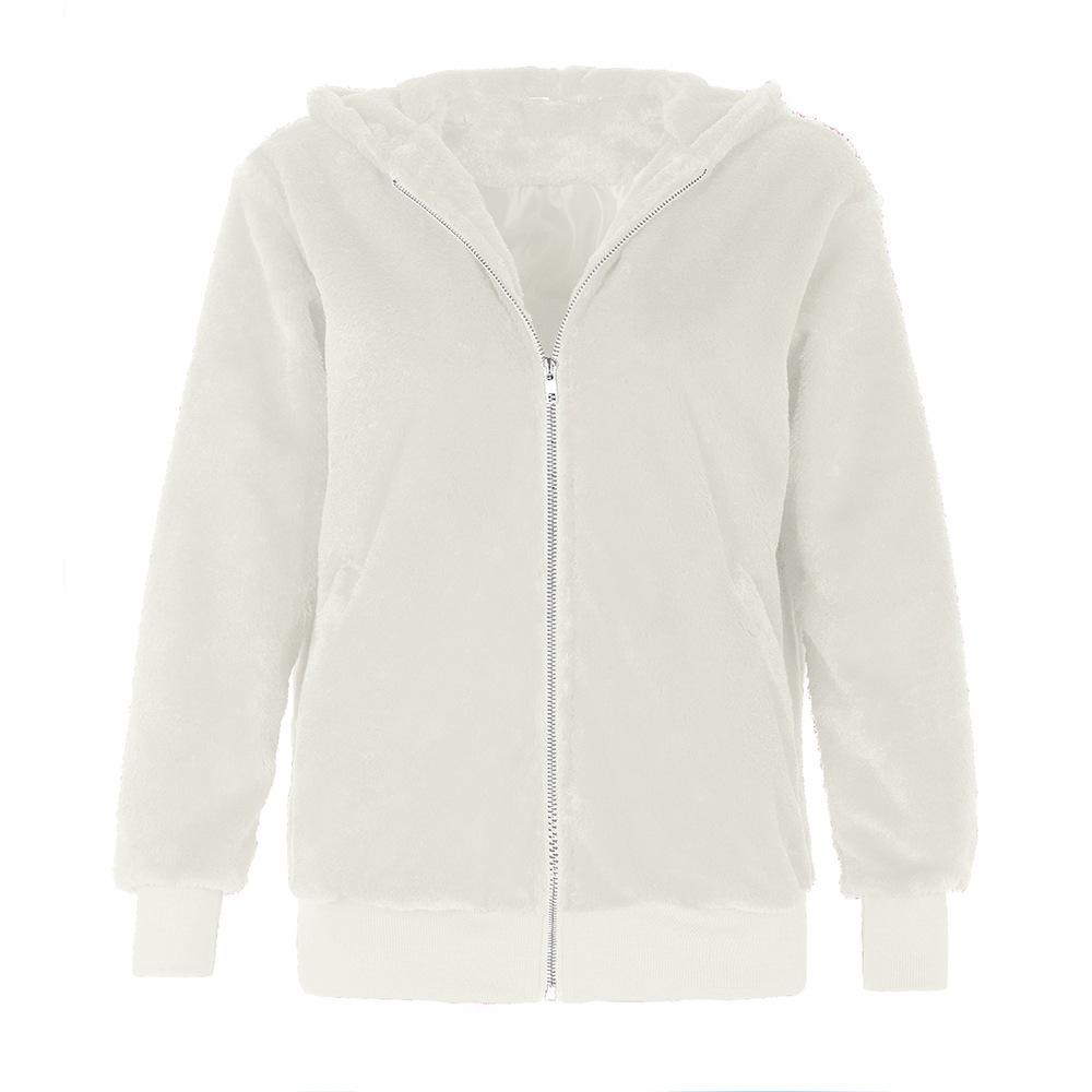 Cross-border Foreign Trade Amazon European and American Women's Clothing 2020 Autumn and Winter Imitation Mink Fox Hair Hooded Fur Jacket Women