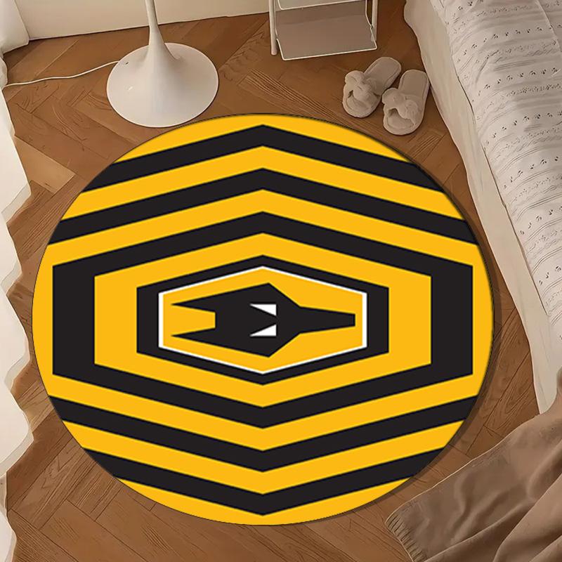 1PC Rug Wolves Team Emblem Round Mat Home Decor, Chair Rug For livingroom,Bedroom, Doormat Home Decor Birthday Gift Christmas Gifts