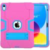 iPad 10th Gen 2022 Silicone Case with Stand, Drop-proof, Color Block Design, Full Coverage for iPad A16 11th Gen