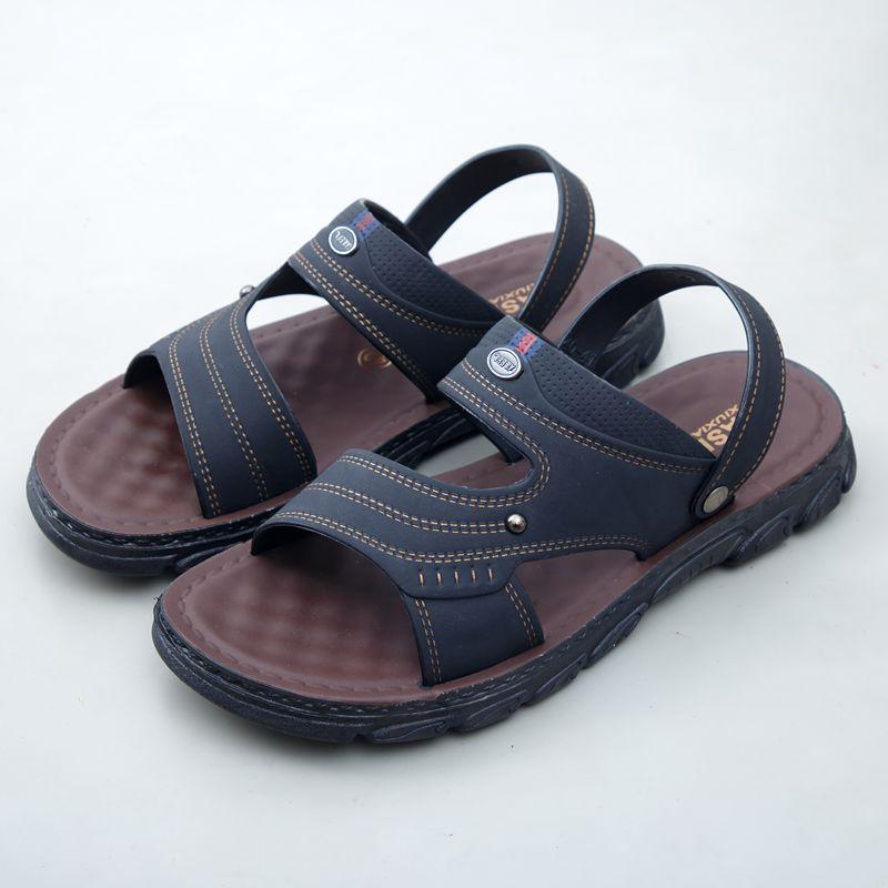 

Сандалии мужские летние новые с открытым носком молодежные пляжные туфли двойного назначения пляжные крутые шлепанцы нескользящие мужские сандалии 44 (one size smaller) чёрный