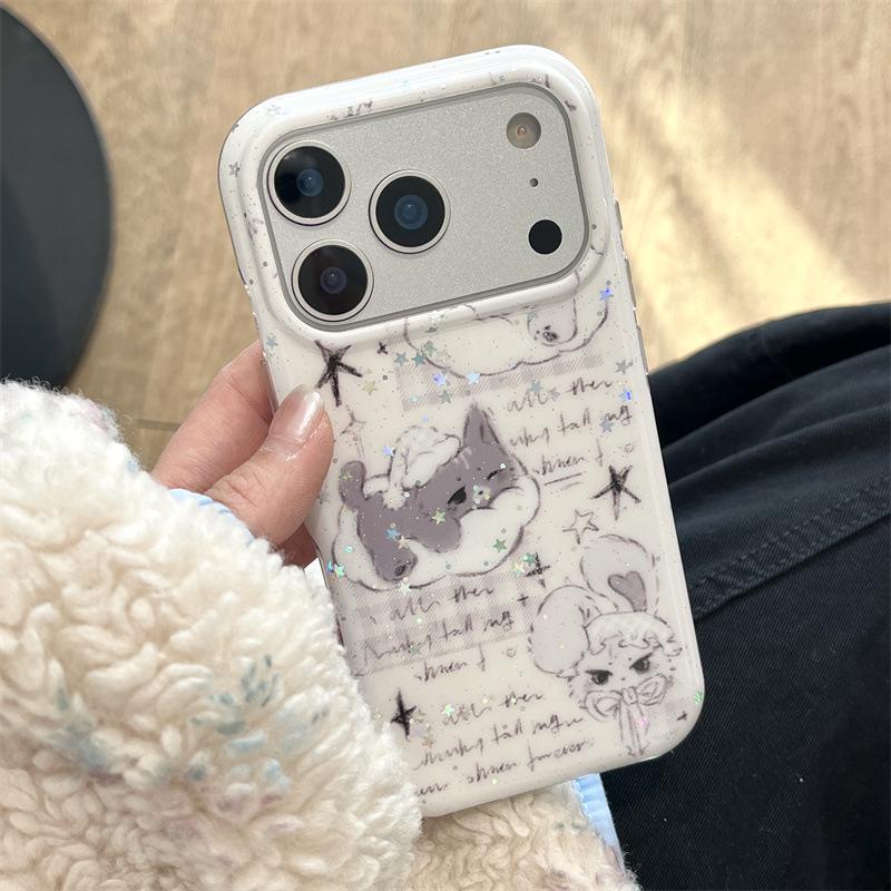

Premium Cute Cloud Cat Chain Case for iPhone 17, 16 Pro Max, 15, 14 iPhone 17 Pro