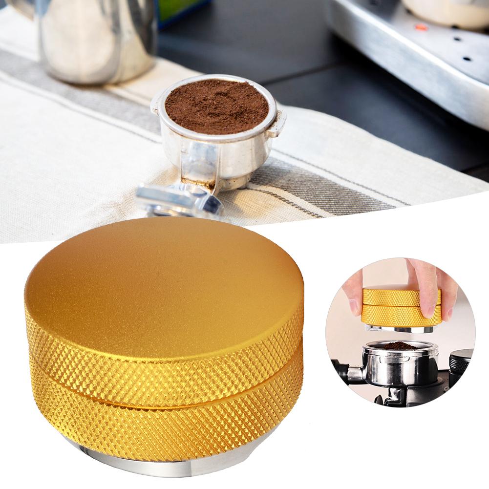 Height Adjustable Stainless Steel Coffee Power Tamper Distributor Leveler Tools Accessory 3 Angled Slopes58mm Gold
