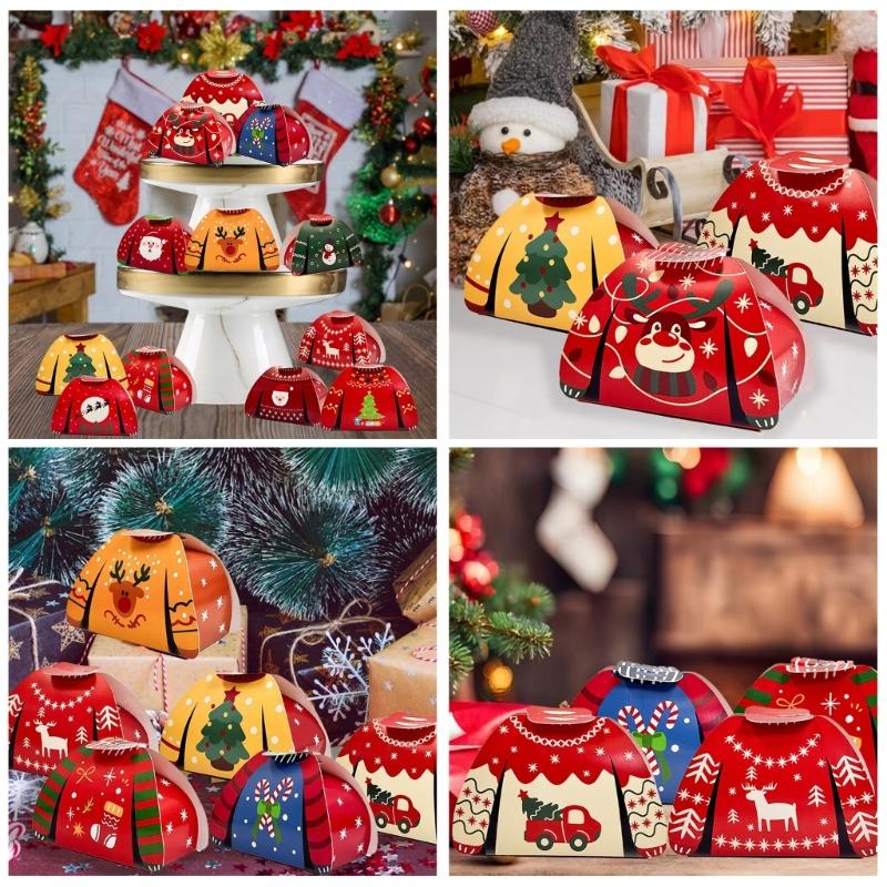 24PCS Knitted Pattern Gift Packaging Boxes Food Grade Materials Quick Fold Design Festival Parties Favors