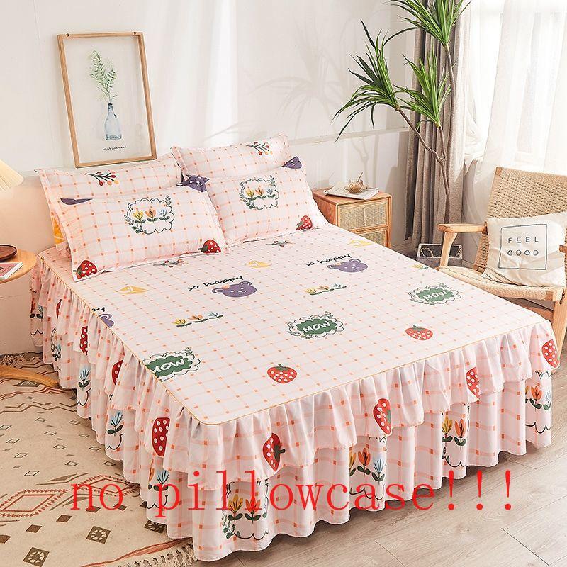 Korean Fashion Bed Skirt Washable Non-slip Single Double Bedding Luxury Modern Skin-friendly Soft Bedspread King Queen Size Home