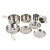 8pcs/set Camping Cookware Mess Kit Stainless Steel Cooking Pot And Pan Set With Plates Cups For Outdoor Hiking Backpacking