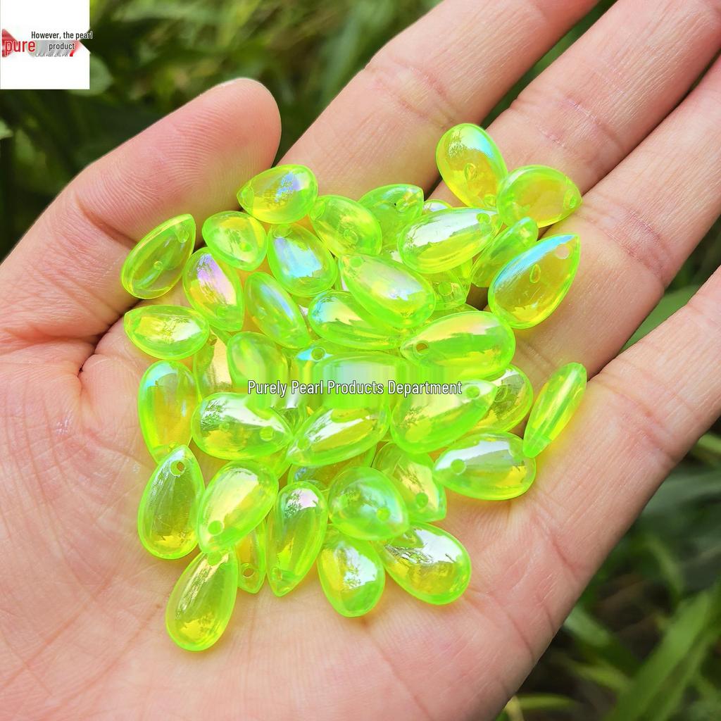 8x14mm Glossy Teardrop Beads for Handmade DIY Weaving, Hairpin Headdresses, and Tassel Pendants