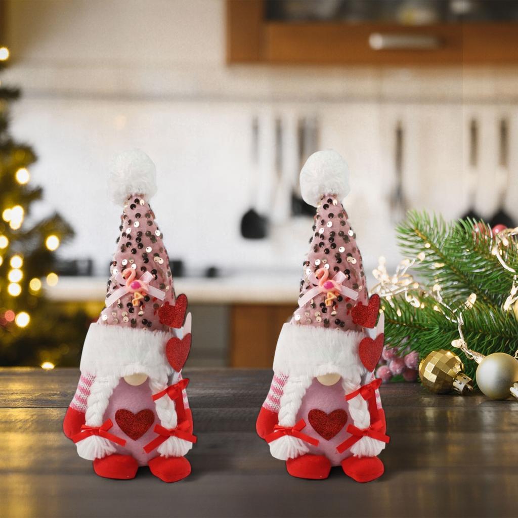 Gnome Decorations Handmade Plush Doll Valentines Day Gnome
