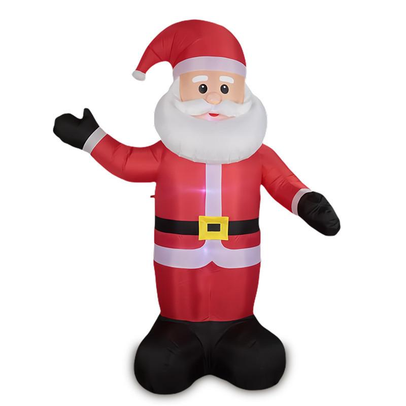 Färgglad Uppblåsbar Jultomte Med LED-lampor För Festlig Utomhusdekoration