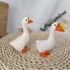 White Duck Model Handmade Wood Sculpture Art Ornament Lovely for Distinctive Home and Office Display 2PCS