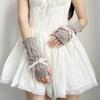 Lovely Knitted Bowknot Half Finger Gloves Sweet Girl Arm Sleeves Hand Warm Elastic Decorated Handcuffs Party Accessories