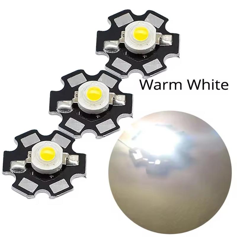 10X 20mm 3V 3W High Power Chip Light Bead White Red Blue Green Led Beads Emitter LED Bulb Diodes Lamp With Star Min Heatsink