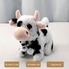 Electric Plush Dairy Cattle Toy Kids Walking Interactive Mooing Nodding Robot Scarf Cow Plushie Toy Toddlers Educational Simulation Animal Toy