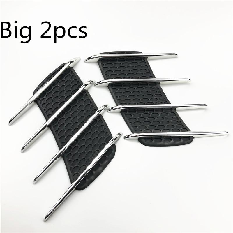 Universal Car Hood Side Flow Vent Fender Air Net Door Decals Auto Sticker DIY Simulation Car Shark Gills Outlet Soft +ABS Plated